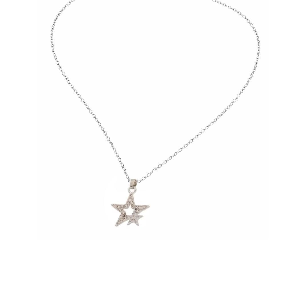 Цепочка женская на шею с кулоном Звезда Серебристый (3000004132)