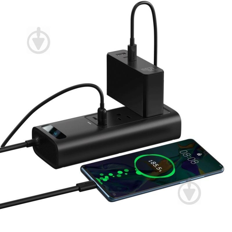 Автомобільний інвертор Baseus USB-C/USB/5A/150 Вт Black - фото 5