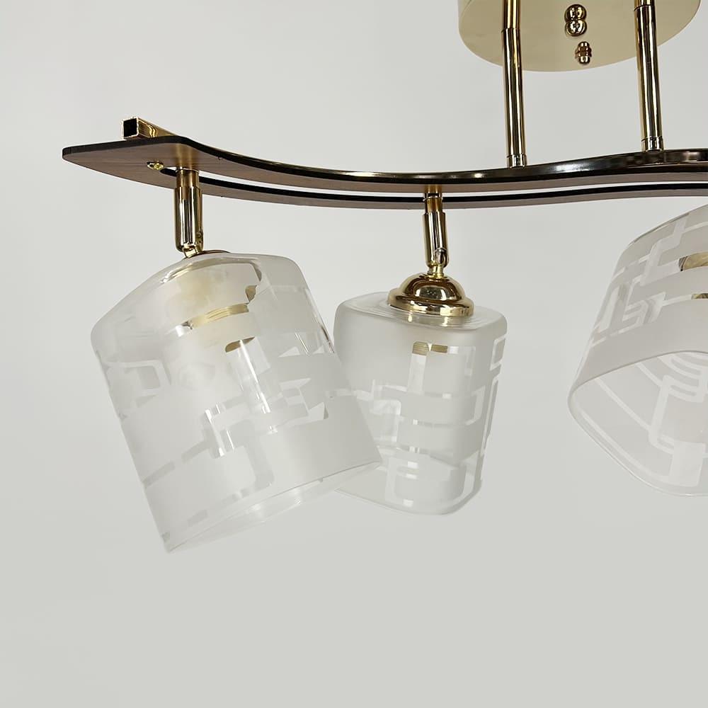 Світильник із декором дерева на 4 плафони 60 см Золотий (6032/4 GD) - фото 2 Світильник із декором дерева на 4 плафони 60 см Золотий (6032/4 GD) - фото 2