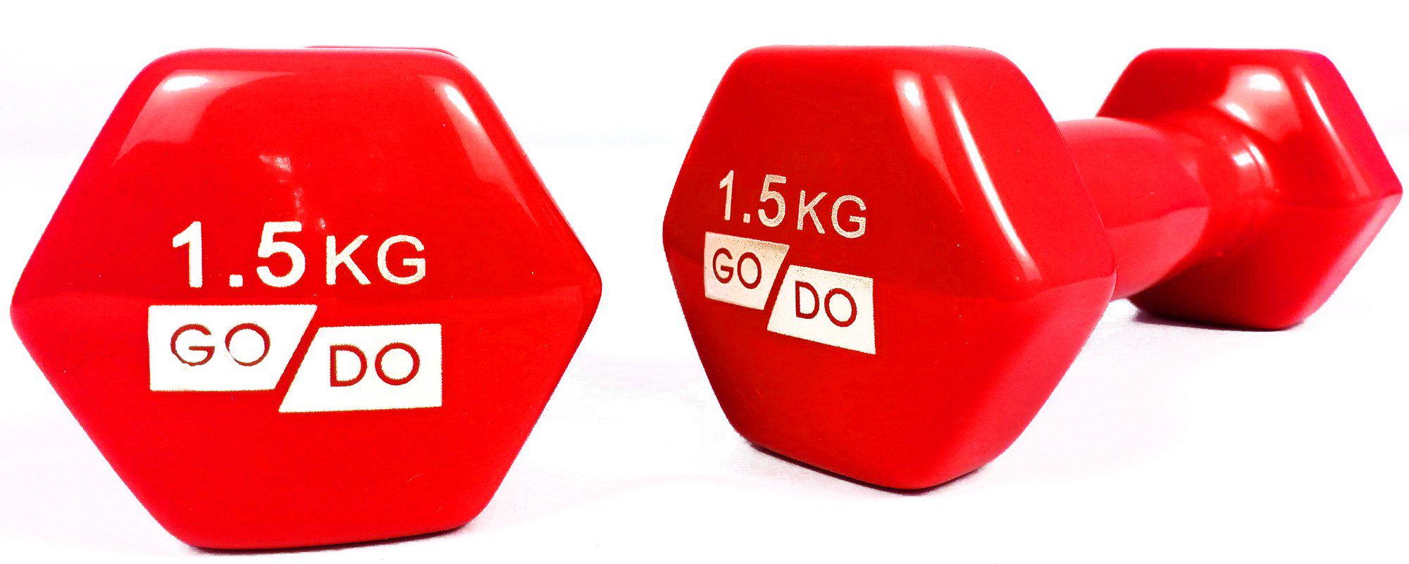 Гантели EasyFit GoDo с виниловым покрытием 1,5 кг Красный (EF-GD15R)