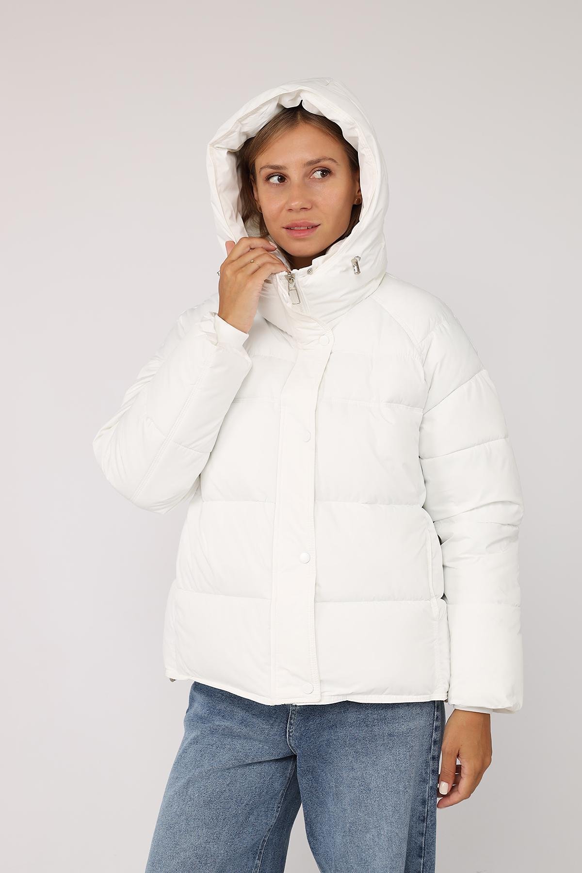 Куртка жіноча зимова ЦБ-00277860 р. 52 Білий (29080048) - фото 5 Куртка жіноча зимова ЦБ-00277860 р. 52 Білий (29080048) - фото 5