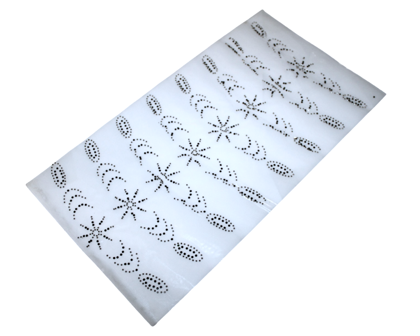 Аппликация из страз с термоосновой на листе разные узоры №15 8 шт.