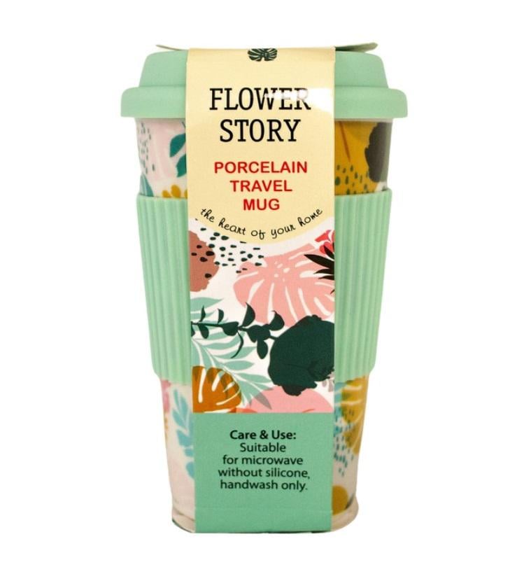 Чашка Krauff Keramia Flower с силиконовой крышкой 440 мл
