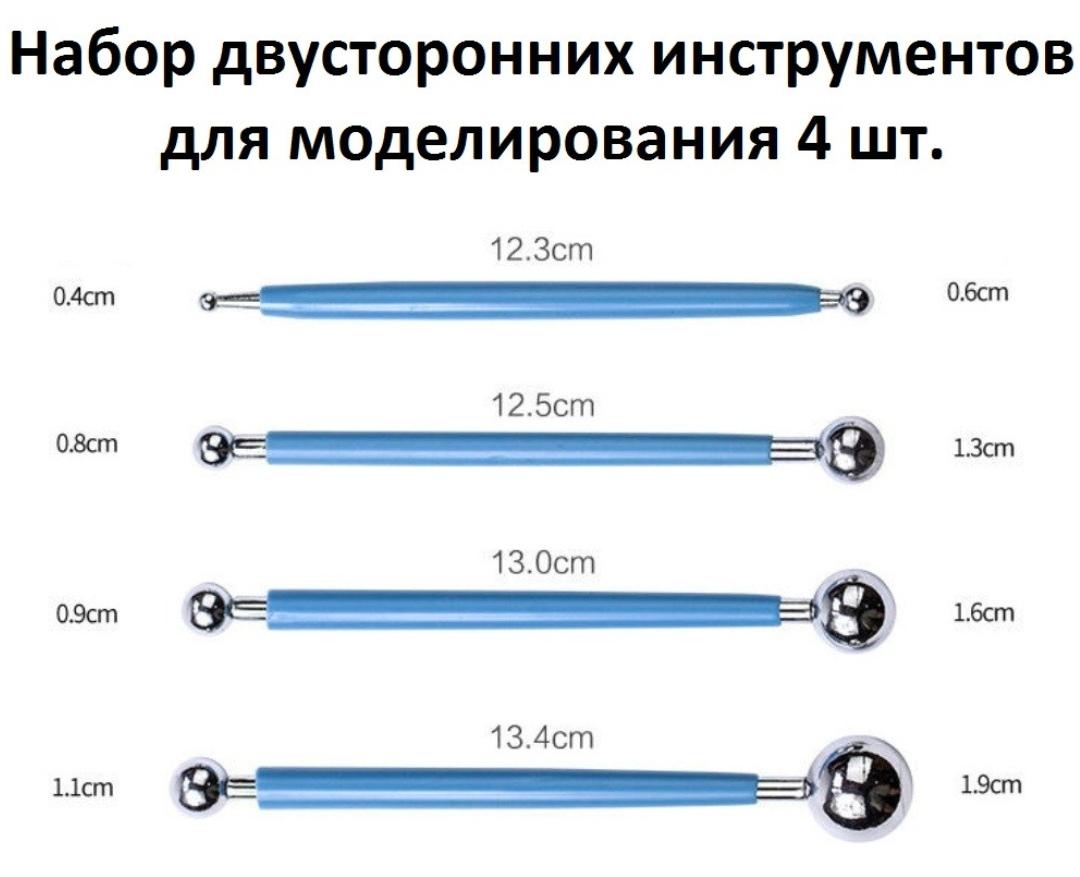 Набор двусторонних деревянных инструментов для работы с полимерной глиной 36 шт. (14769895) - фото 6