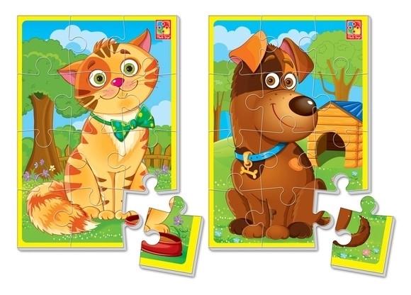Пазли м'які Vladi Toys А5 Кіт і пес (VT1103-43)