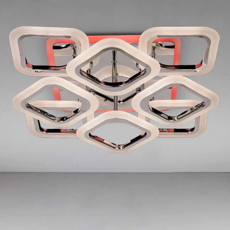 Люстра потолочная светодиодная Light House DS-AS14888/4+4 LED 3color dimmer 110W Хром