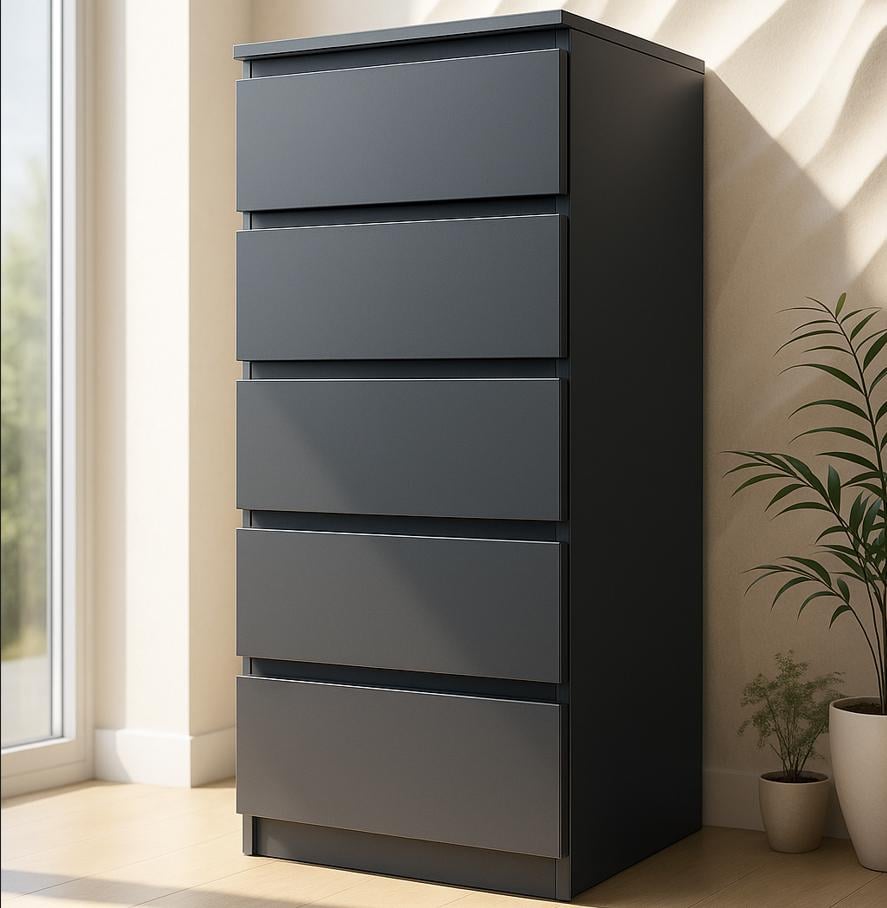 Комод Мастер Форм Брайт телескопічні напрямні 500х376х1170 мм Антрацитовий (20161) Комод Мастер Форм Брайт телескопічні напрямні 500х376х1170 мм Антрацитовий (20161)