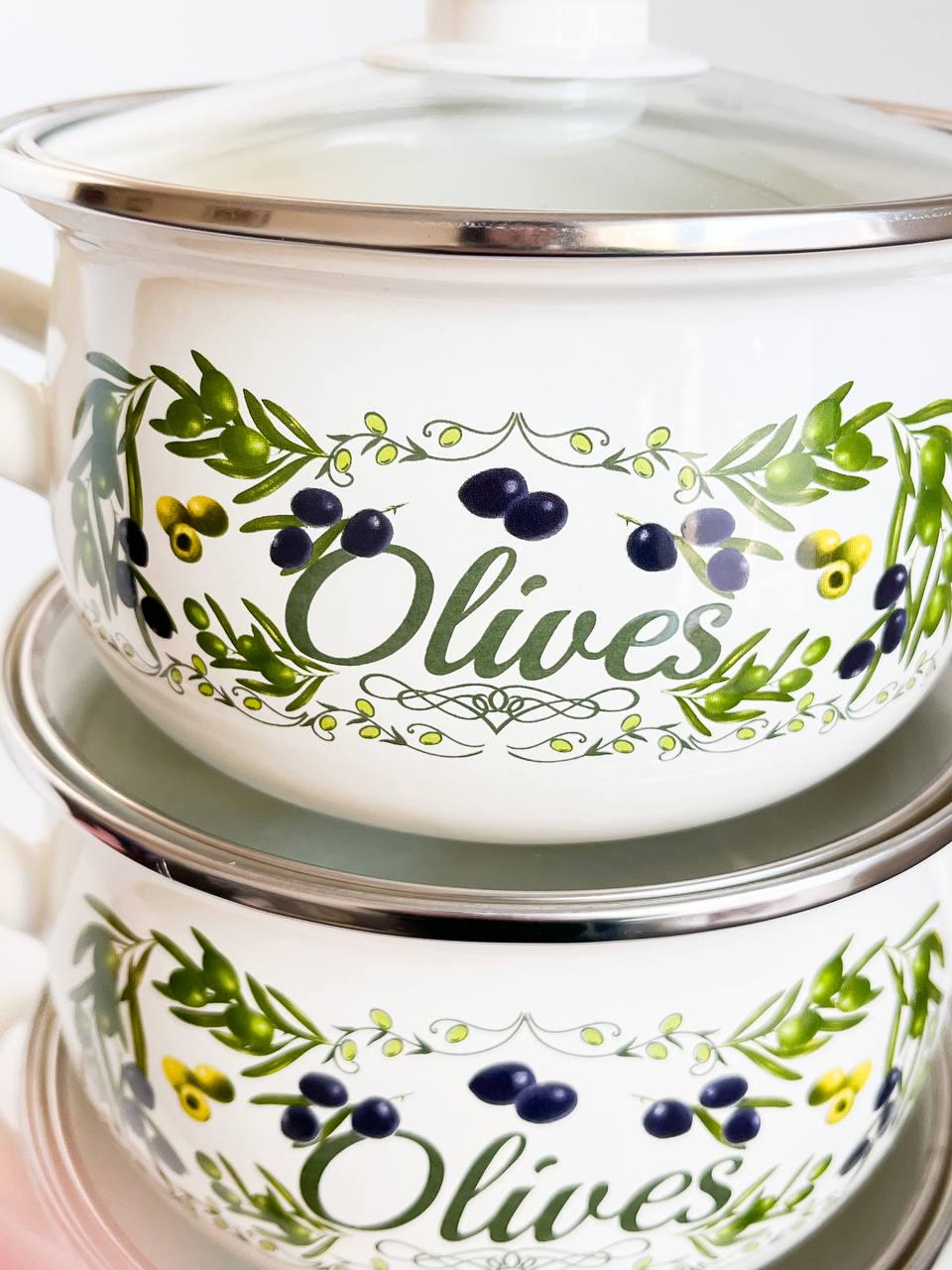 Набір каструль Interos Греція 3 предмети Оливковий (271993) - фото 5 Набір каструль Interos Греція 3 предмети Оливковий (271993) - фото 5