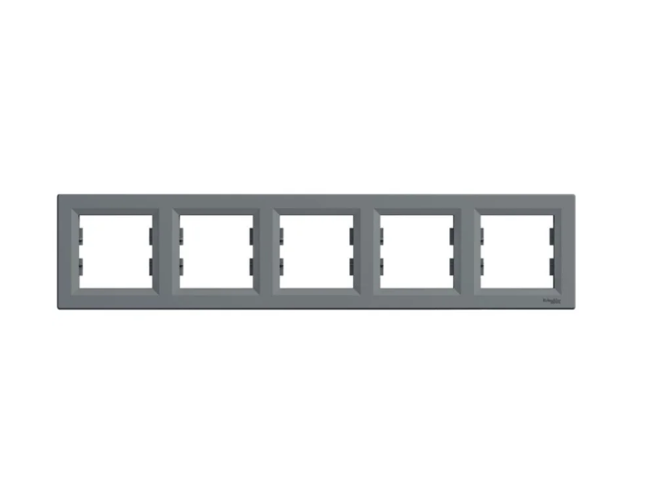 Рамка пятирная горизонтальная Schneider Asfora сталь (28413563)