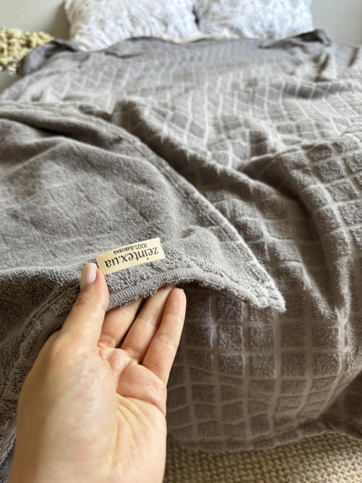 Простыня-покрывало PALERMO махровое 120х200 см Серый (19569154) - фото 4 Простыня-покрывало PALERMO махровое 120х200 см Серый (19569154) - фото 4