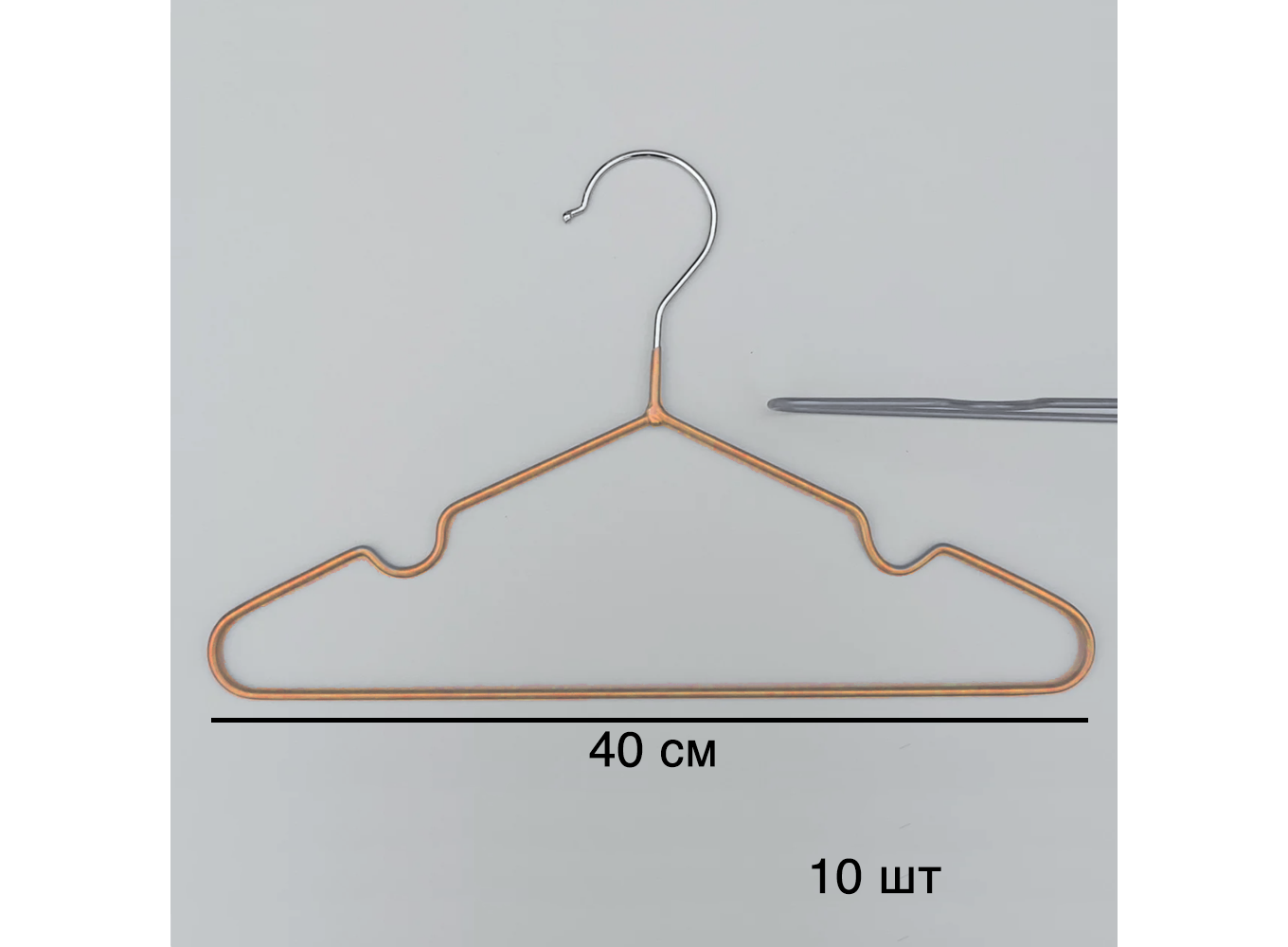 Вешалки с силиконовым покрытием 10 шт Золотой - фото 3