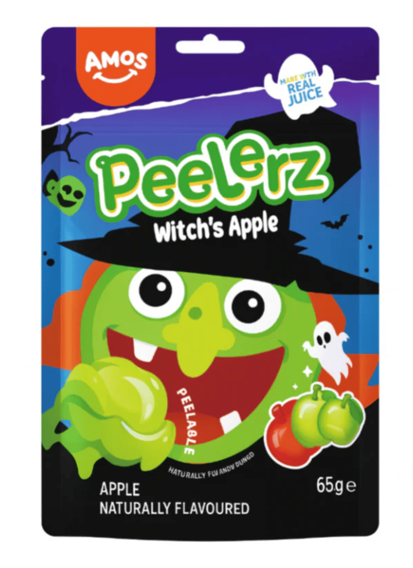 Конфеты желейные Amos Peelerz Gummy Witch Apple 65 г (2771891863)