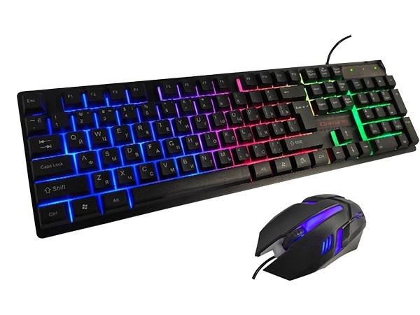 Комплект дротова клавіатура і мишка з LED підсвічуванням KEYBOARD UKC HK-6300 - фото 1