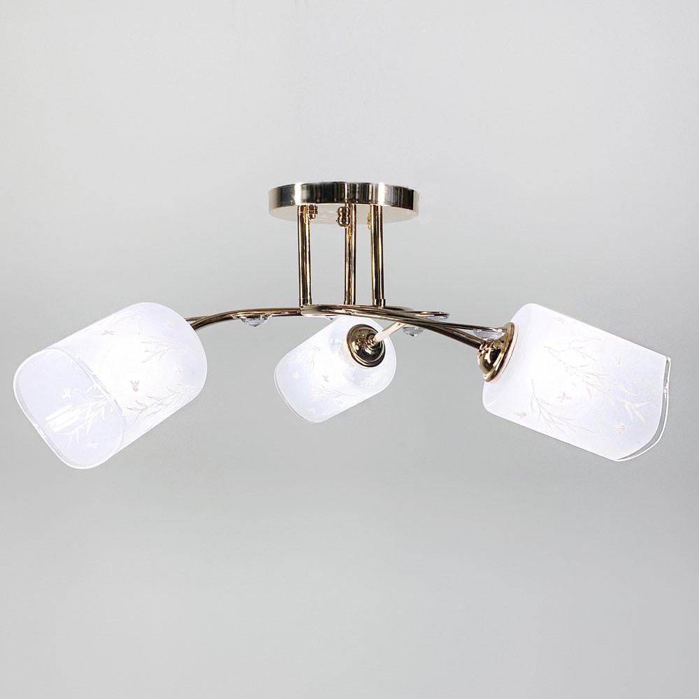 Люстра на 3 плафона с узорами Золотой (99018/3 GD)