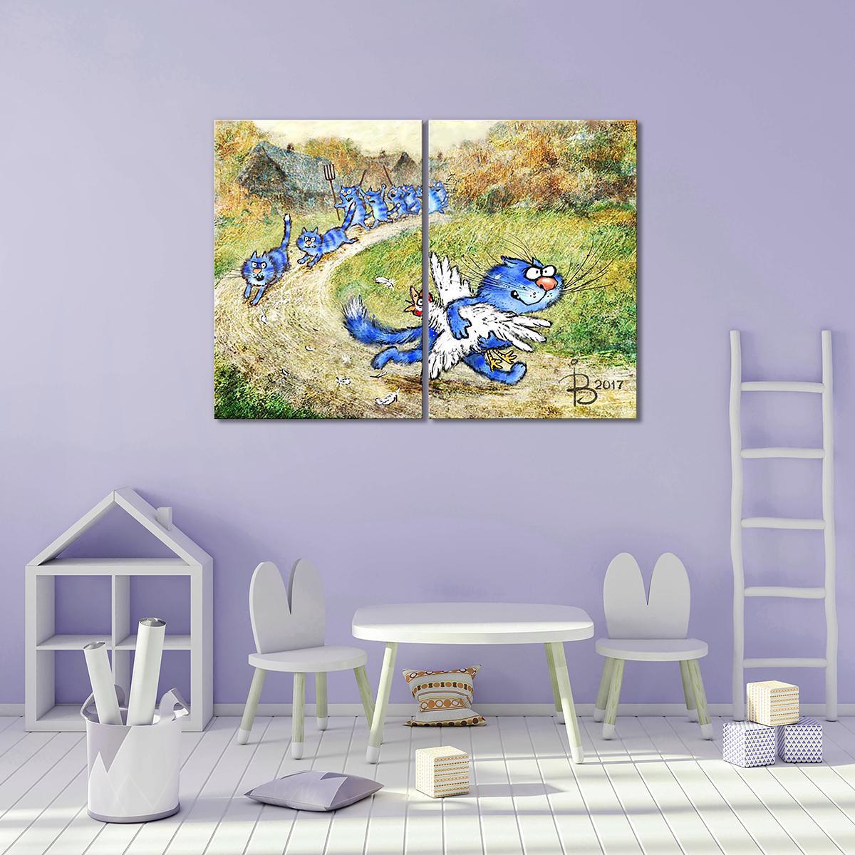 Модульна картина Кинь птицю. 2 модуля загальний розмір 80x120 см (_rinaz_20172224025)