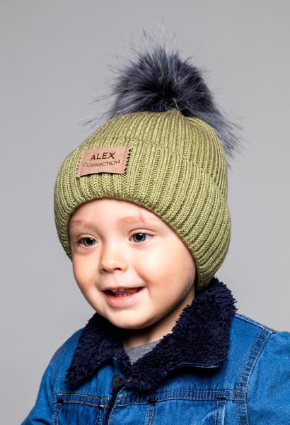 Шапка детская для мальчиков Бен D701 флис 44-48 см Хаки