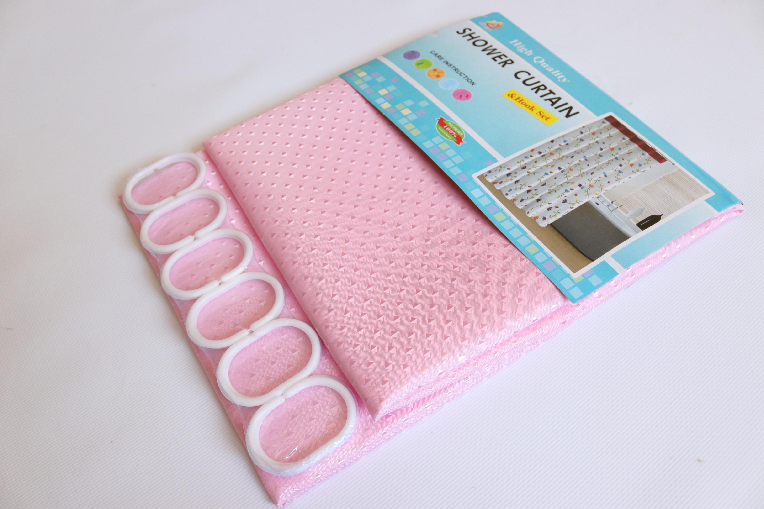 Шторка для ванной однотонная 180x180 см Розовый (5214/pink)