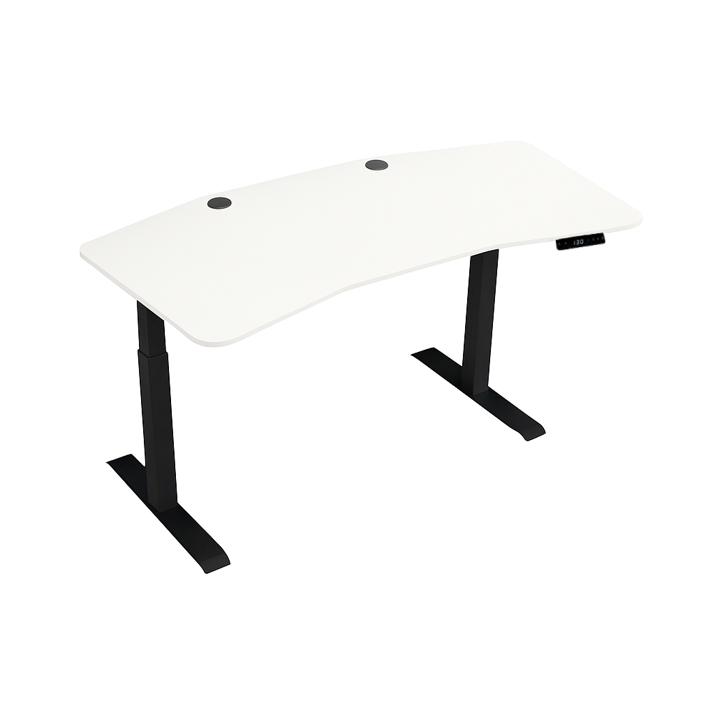 Комп'ютерний стіл Almant з регулюванням висоти двомоторний 3-ступеневий з ергономічною стільницею Чорний/Білий (69914ЧБіл)