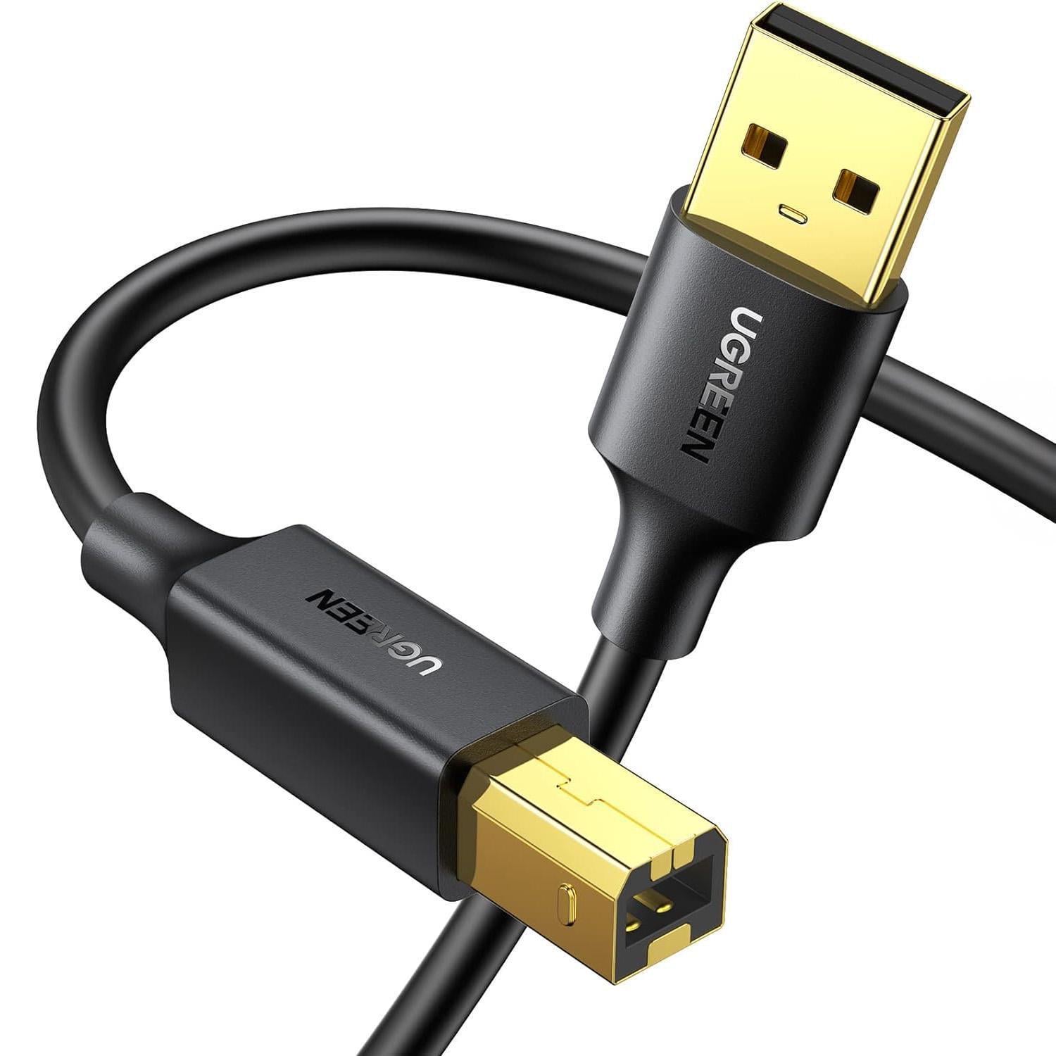 Кабель для принтера Ugreen US135 USB 2.0 0,5м Черный (25284)