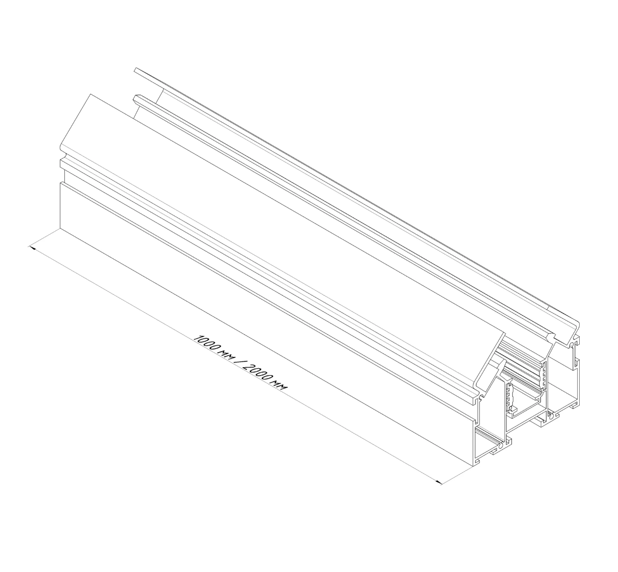 Трековий шинопровід магнітний для натяжної стелі PROFESSIONAL 1 м Чорний (e610064) - фото 3 Трековий шинопровід магнітний для натяжної стелі PROFESSIONAL 1 м Чорний (e610064) - фото 3