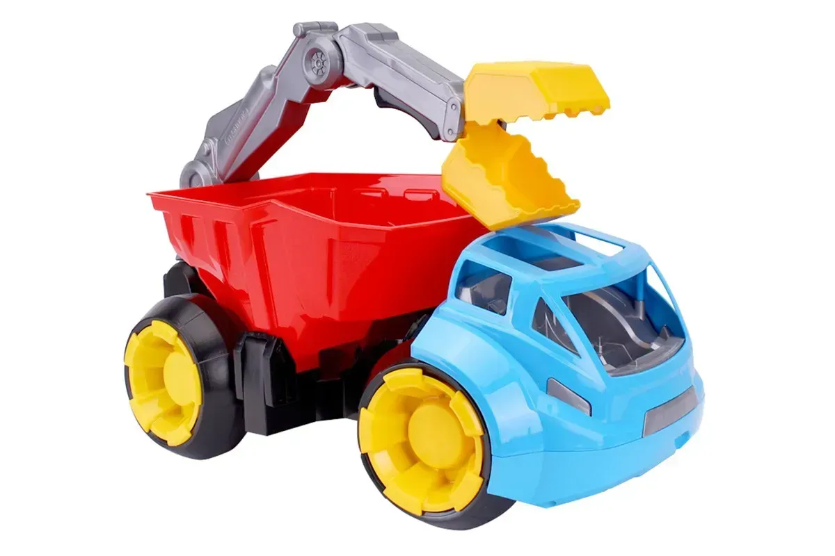 Іграшкова машинка ТехноК Самоскид із поворотним маніпулятором з пластику 47 см Блакитно-червона (150-98-TH6900)