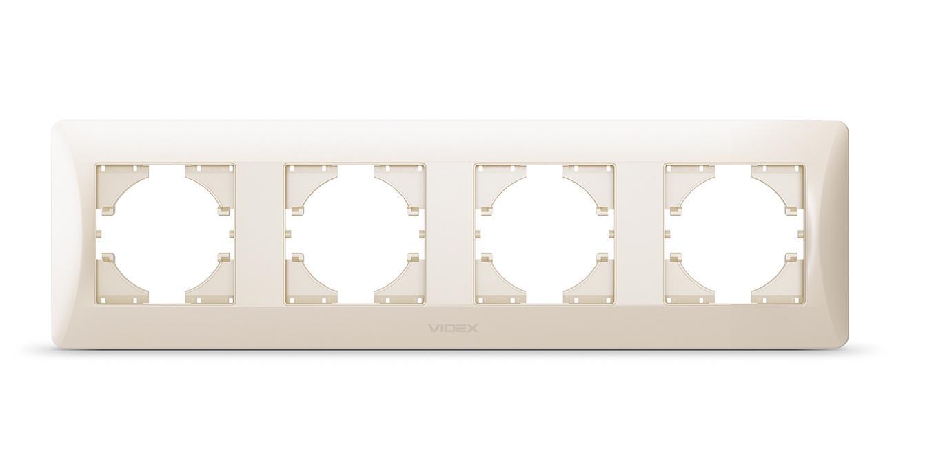 Рамка чотиримісна горизонтальна Videx Binera Кремовий (00000012947)