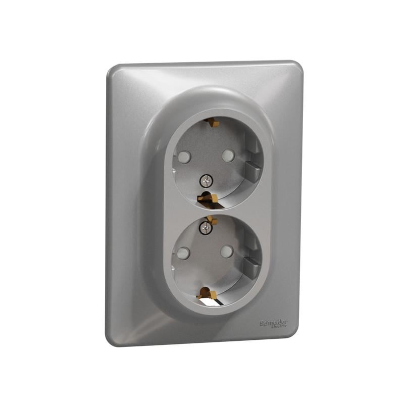Розетка двойная Schneider Electric Sedna Design&Element 2P+E с заземлением ABS-UV Алюминий (SDD313221) Розетка двойная Schneider Electric Sedna Design&Element 2P+E с заземлением ABS-UV Алюминий (SDD313221)