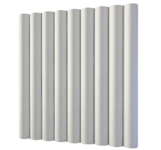 3D-панель гіпсова Рейки круглі 500x500x24 мм Білий (30226209)