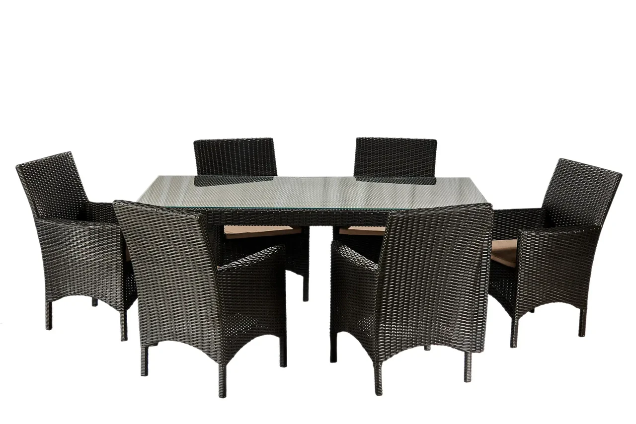 Комплект садових меблів Монако Максі Плюс із техноротангу стіл Чорний (CNT00008740)