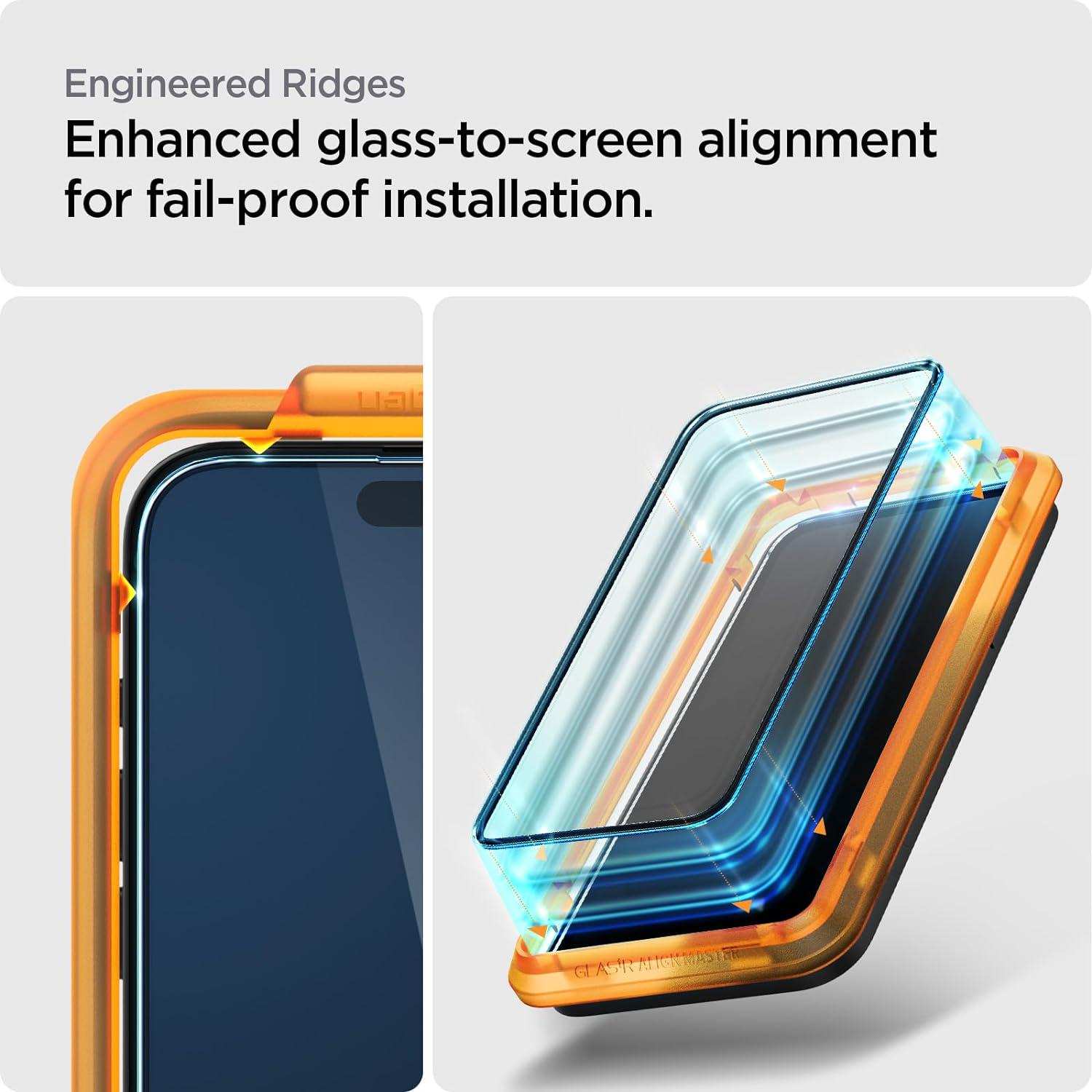 Захисне скло Spigen для Apple iPhone 15 Plus Glas tR Align Master FC 2шт. Чорний (AGL06886) - фото 7