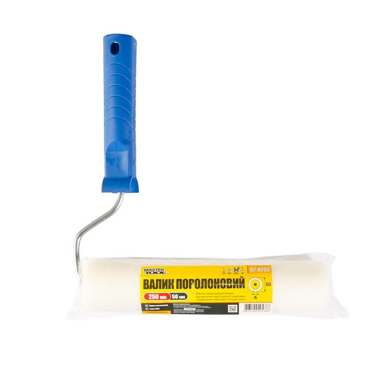 Валик малярный MasterTool Moltopren 50/250 мм 6 мм с ручкой ( 92-8255-Р) - фото 2 Валик малярный MasterTool Moltopren 50/250 мм 6 мм с ручкой ( 92-8255-Р) - фото 2