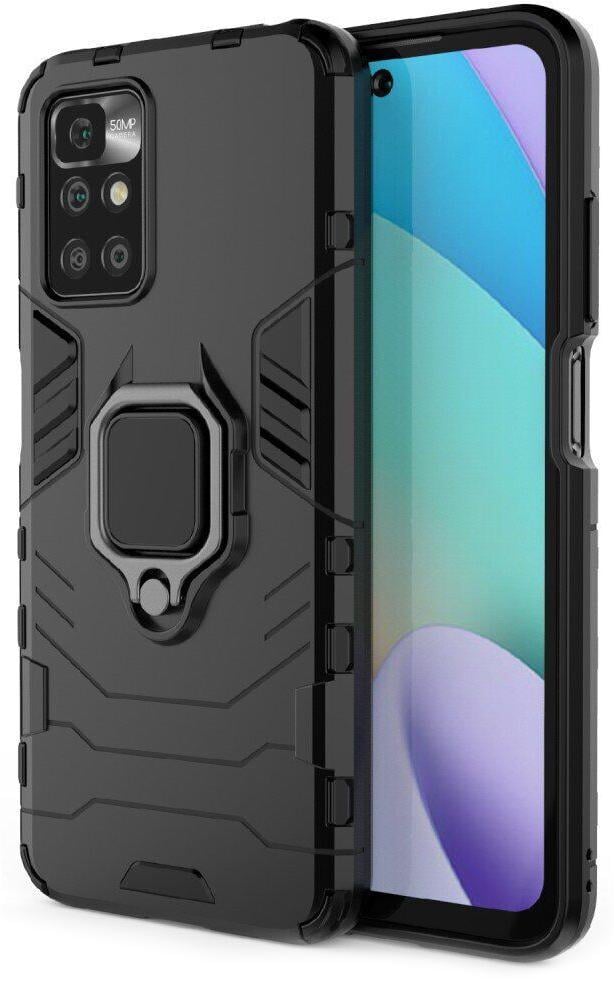 Противоударный чехол Transformers для Xiaomi Redmi 10 (подставка кольцо) Black (24143-2B)