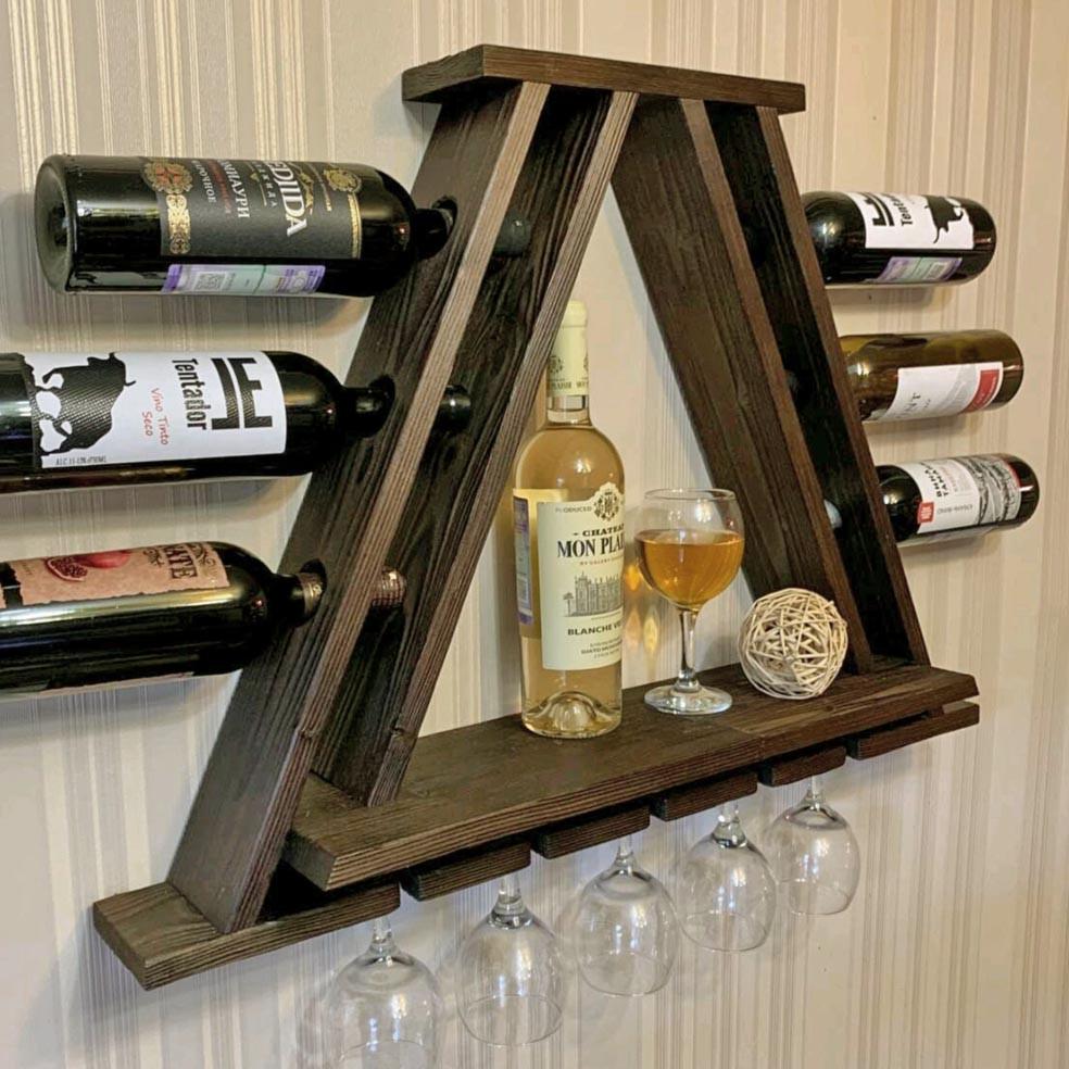 Полка для вина настенная из дерева Кембути Робуста (ПНК-010936)