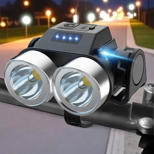 Велофара с двойным светом 8x6,2x4,3 см (G00334) - фото 3 Велофара с двойным светом 8x6,2x4,3 см (G00334) - фото 3