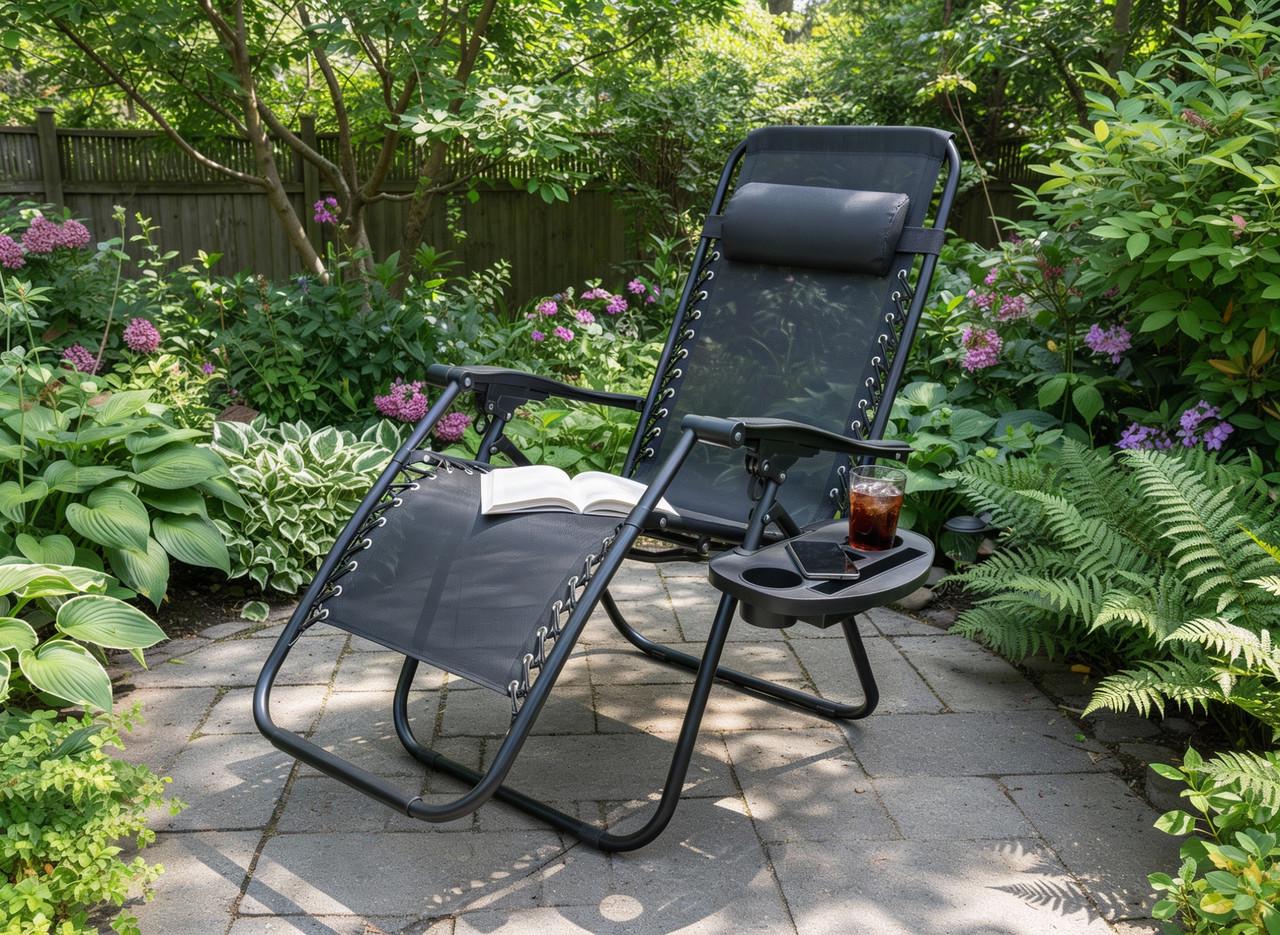 Шезлонг GardenLine Relax до 130 кг Black (2944979868)