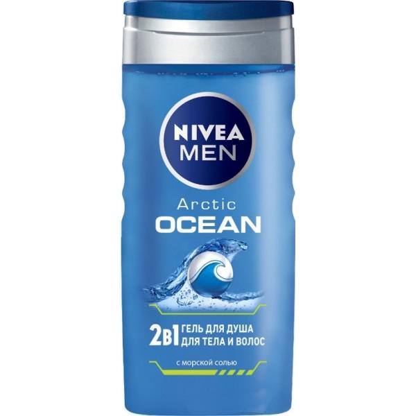 Гель для душа мужской Nivea Men 2в1 Arctic Ocean для тела и волос с морской солью 250 мл