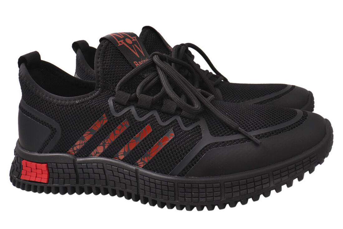 Кросівки чоловічі Berisstini з текстилю на низькому ходу на шнурівці р. 39 Чорний (14-21DK)