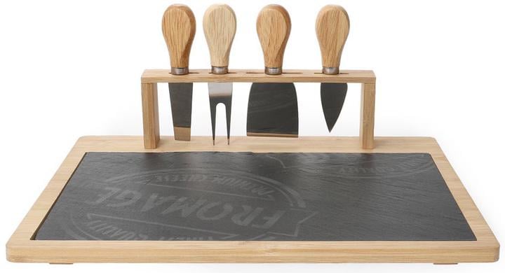 Доска для подачи сыра с ножами Homla VICE 33х26 см Черный (210192) Доска для подачи сыра с ножами Homla VICE 33х26 см Черный (210192)