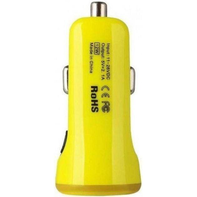 Автомобильное зарядное устройство BASEUS Tiny 2USB 2,1 A Yellow - фото 3