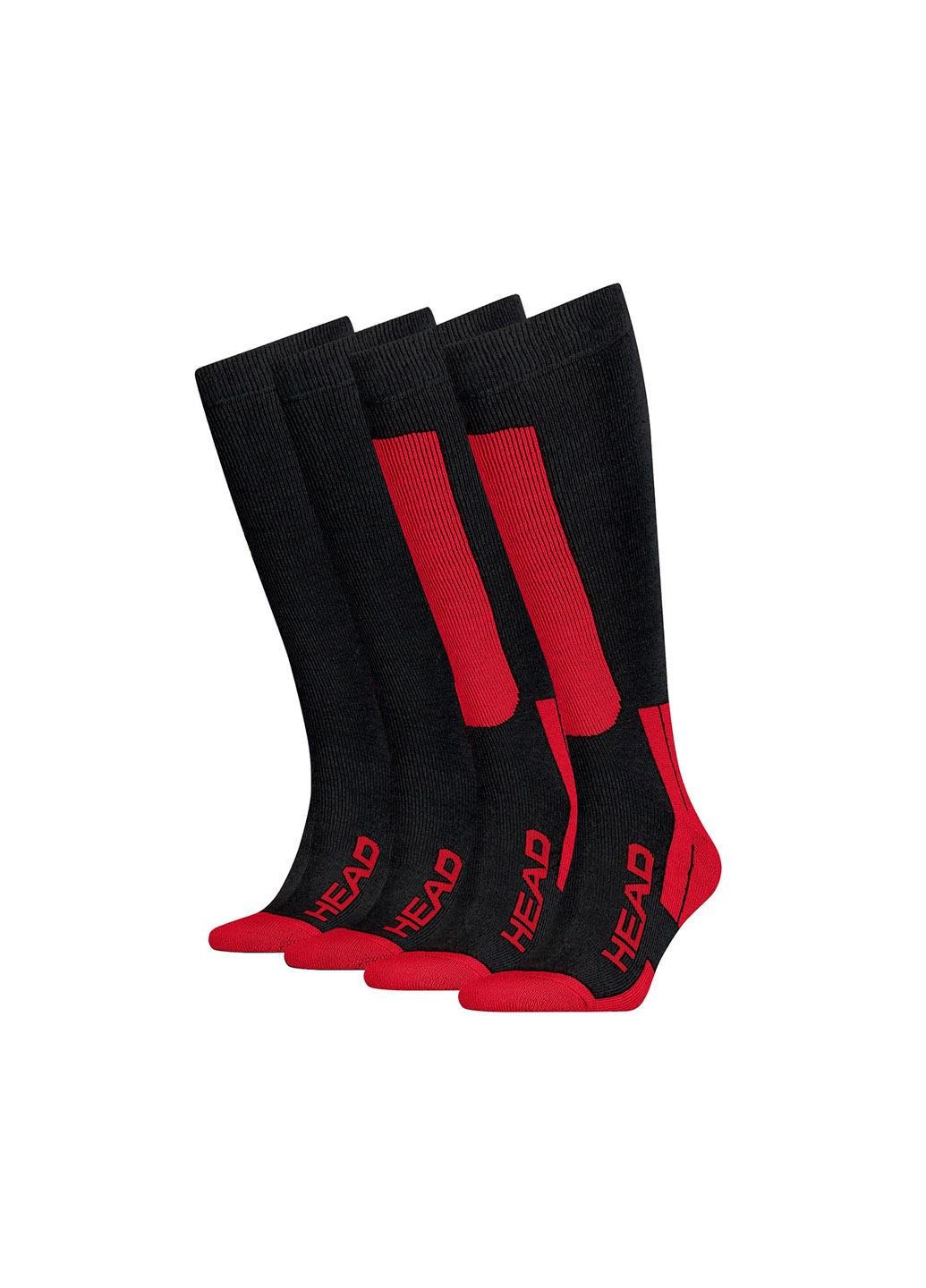 Гірськолижні шкарпетки Head Ski Socks р. 39-42 2 пари Чорно-червоний (100000159-004-39-42)