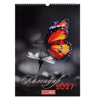 Календар настінний Buromax А3 Emphasis on color 2027 рік 1 пружина (BM.210602)