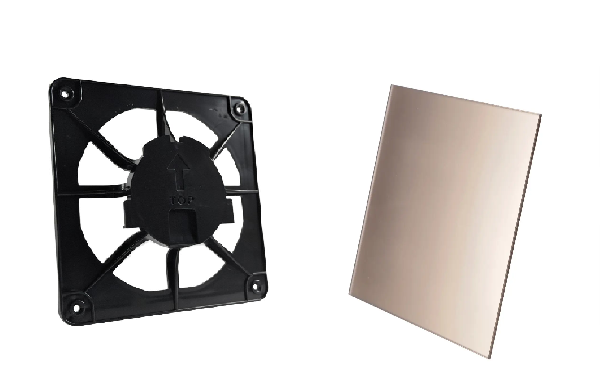 Вентиляційна решітка AirRoxy dRim grill та скляна панель Сатиново-Золотий (02-380176)