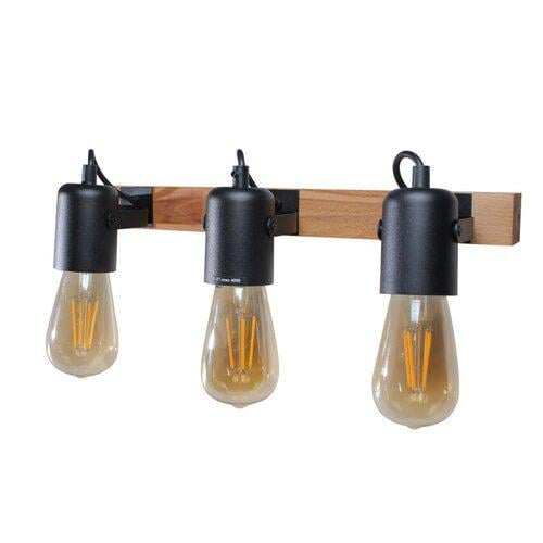 Спот настенно-потолочный ETRON 1-EDR-8204 WoodLine Spot E27 3x40 Вт Натуральный/Черный (15951)