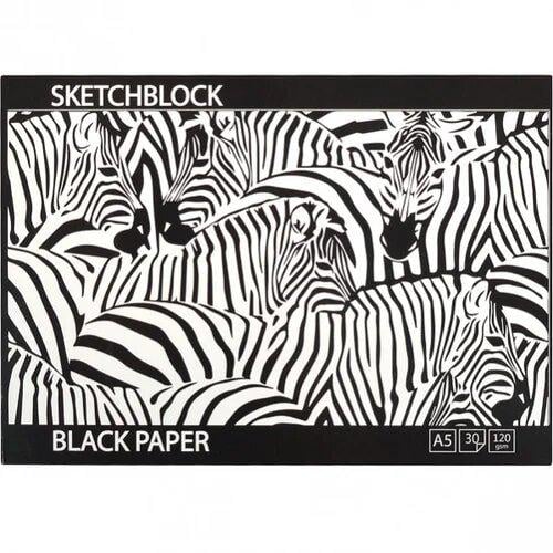 Альбом-склейка для рисования с черной бумагой А5 30 л. 120 г/м2 (BL5930)