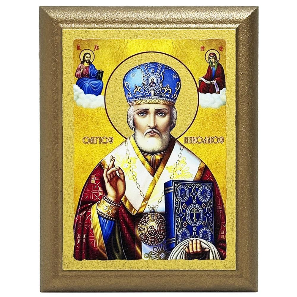 Икона Святой Николай Чудотворец на дереве 9х12 см (11088-9x12)
