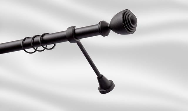 Карниз для шторы Plastidea Палацио металлический одинарный с крючками D 25 мм 160 см Черный