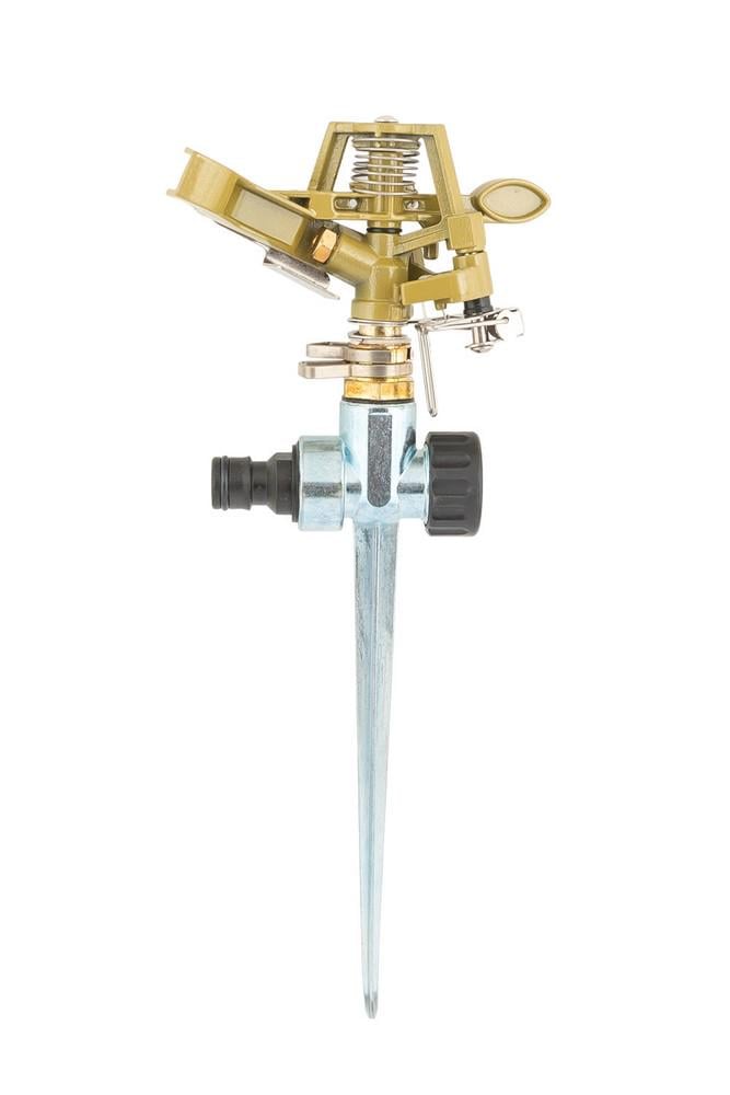 Зрошувач імпульсний металевий MasterTool 1/2" 3 режими 16 м на ніжці 5,7-14,8 л/хв (92-9330)