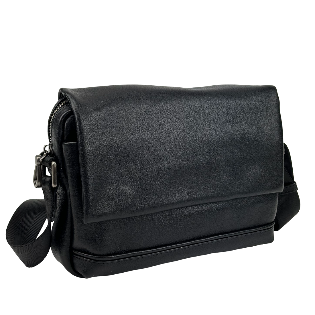 Сумка мужская кожаная горизонтальная Tiding Bag 386A Черный (2656559103)