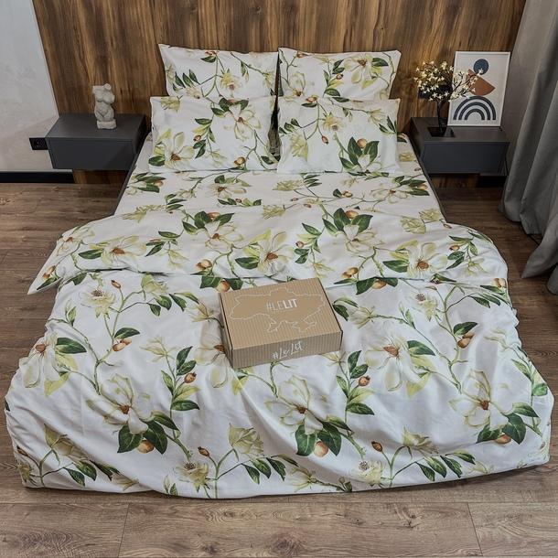 Постільна білизна Lelit полікотон двоспальний Білий з принтом (P-0090)