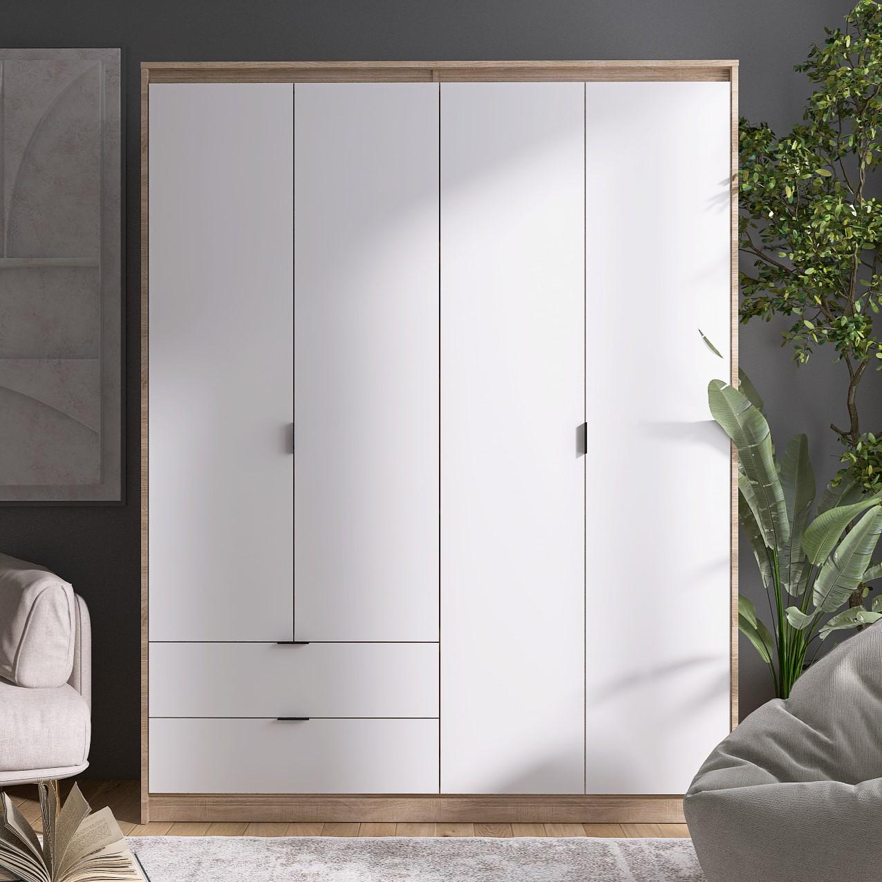 Шкаф Everest Сити 1600 1602х500х2046 мм Сонома/Белый (11433) - фото 11 Шкаф Everest Сити 1600 1602х500х2046 мм Сонома/Белый (11433) - фото 11